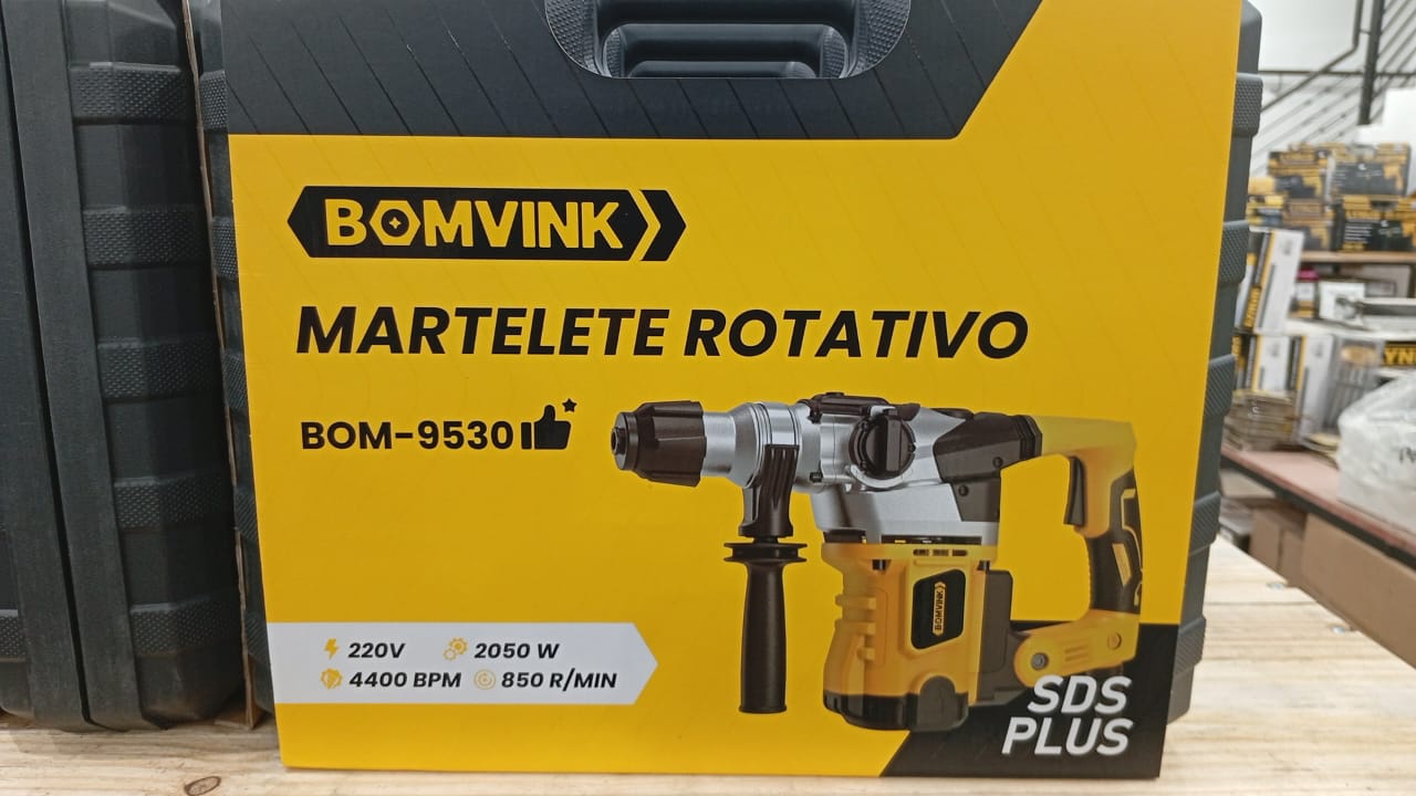 Martelete Rotativo Bomvick 220v 2050w SDS Plus Com 5 Brocas Inclusas (Garantia da Loja 6 meses)