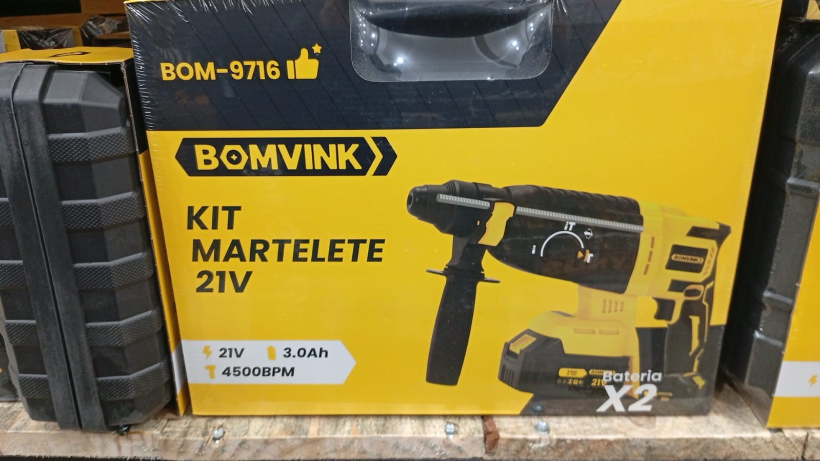 Kit Martelete 21v Com 2 Baterias de 3.0ah Bomvink