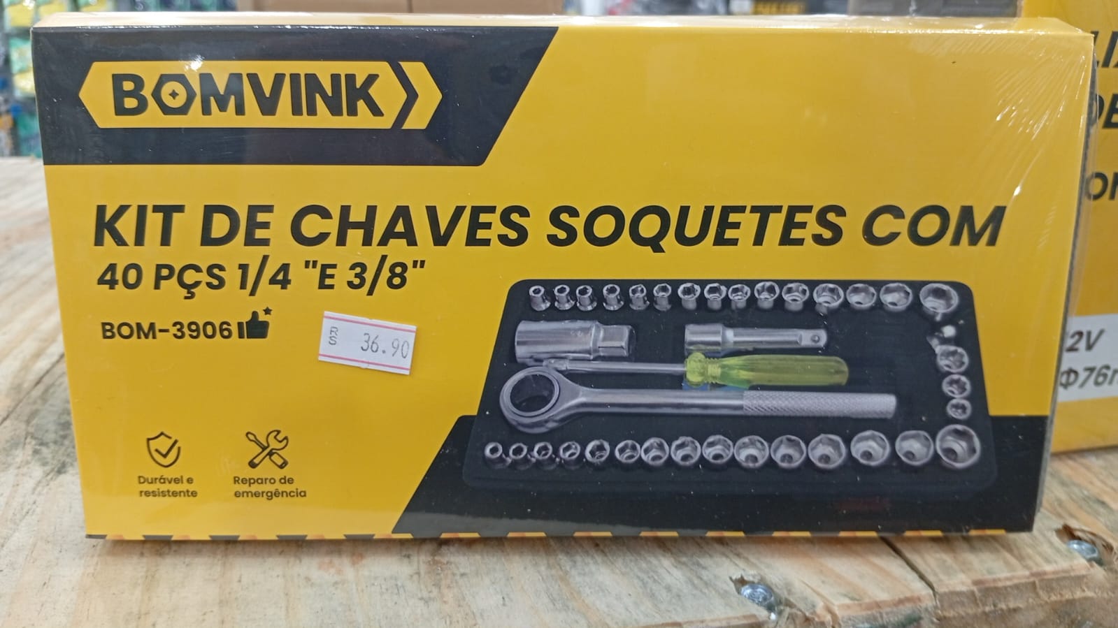 Kit De Chaves Soquetes Com 40 Peças 1/4 e 3/8 Bomvink