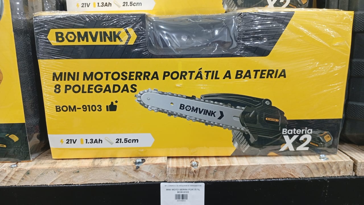 Mini Motoserra Portátil 21v Com Duas Baterias de 1.3ah Bomvink