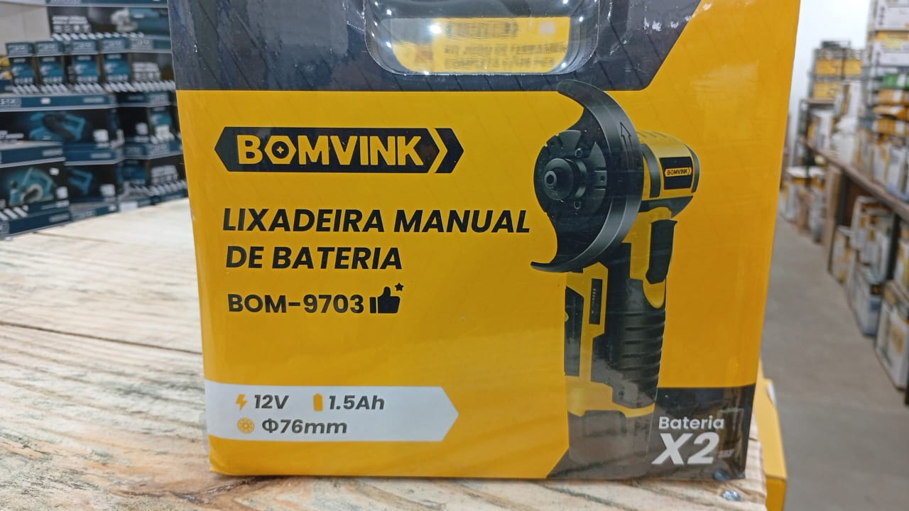 Lixadeira Manual A Bateria 12v Com 2 Baterias 1.5ah Bomvink